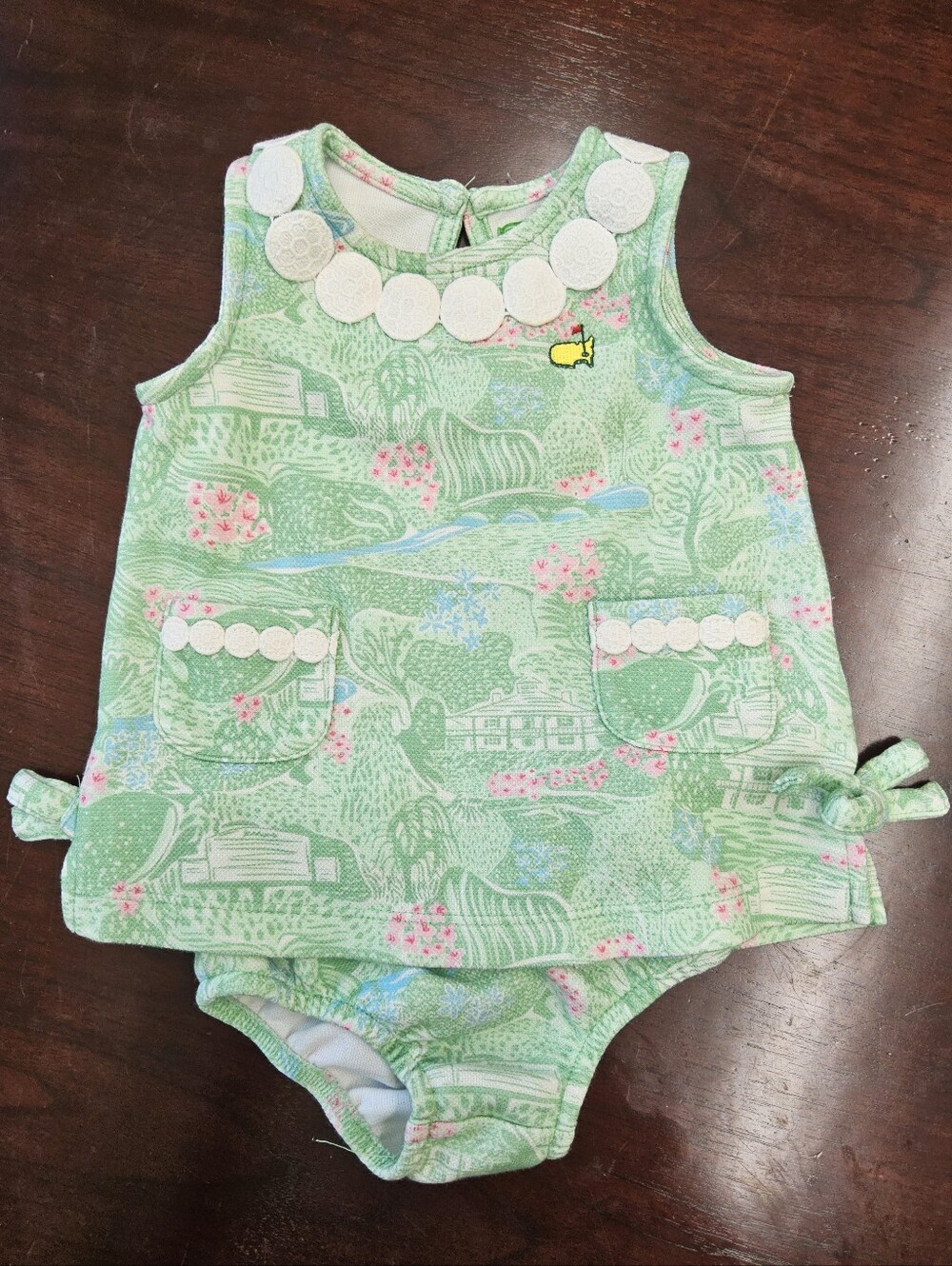Masters Green and Pink Baby Girls' Romper